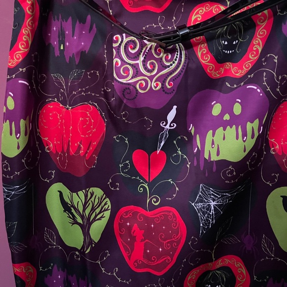 Lindy Bop Purple Dress with Red Apple Print - Picture 2 of 3